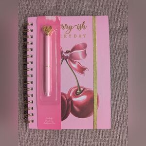 Votum Spiral Journal Notebook With Heart Pen "Cherry-ish Every Day" NEW